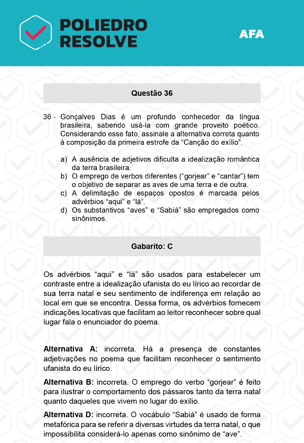 Questão 36 - Prova Tipo A - AFA 2023