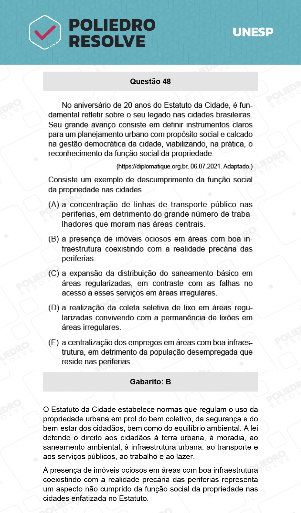 Questão 48 - 1ª Fase - Biológicas - UNESP 2022