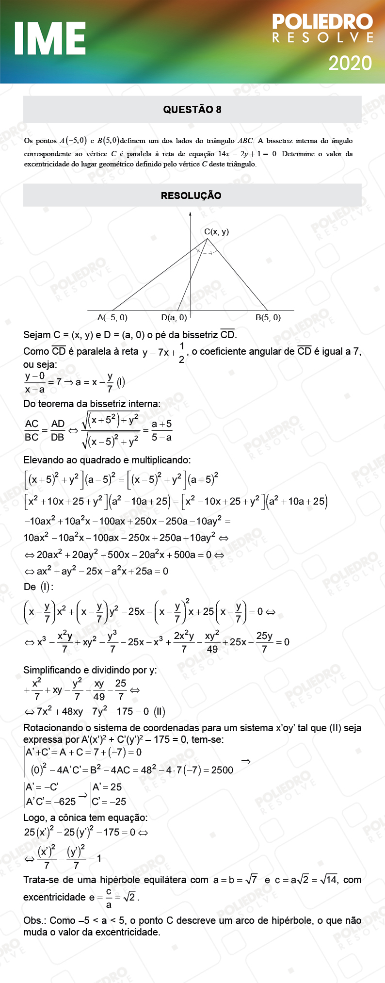 Dissertativa 8 - 2ª Fase - Matemática - IME 2020