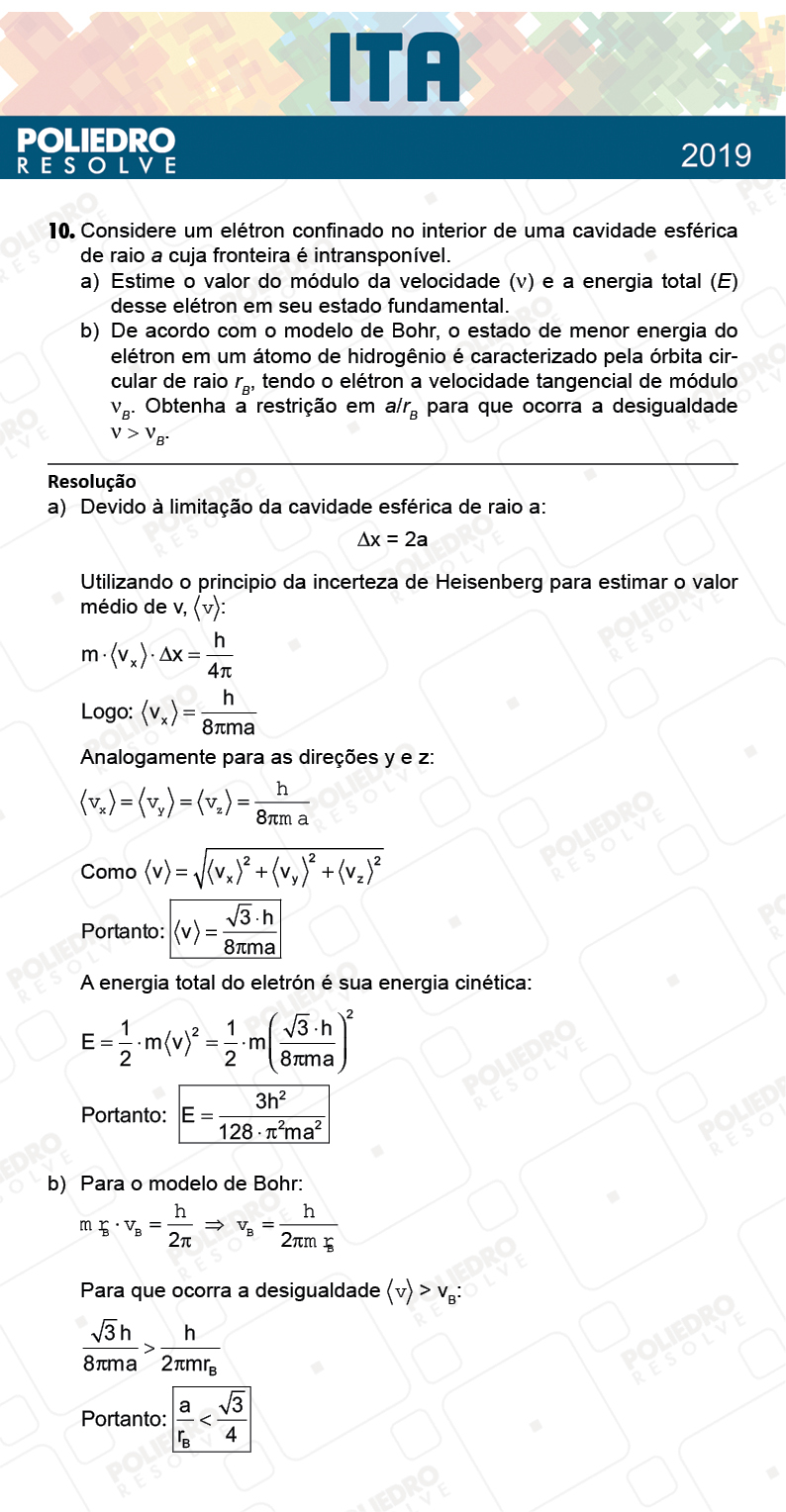 Dissertativa 10 - 2ª Fase - 2º Dia - FIS / RED - ITA 2019