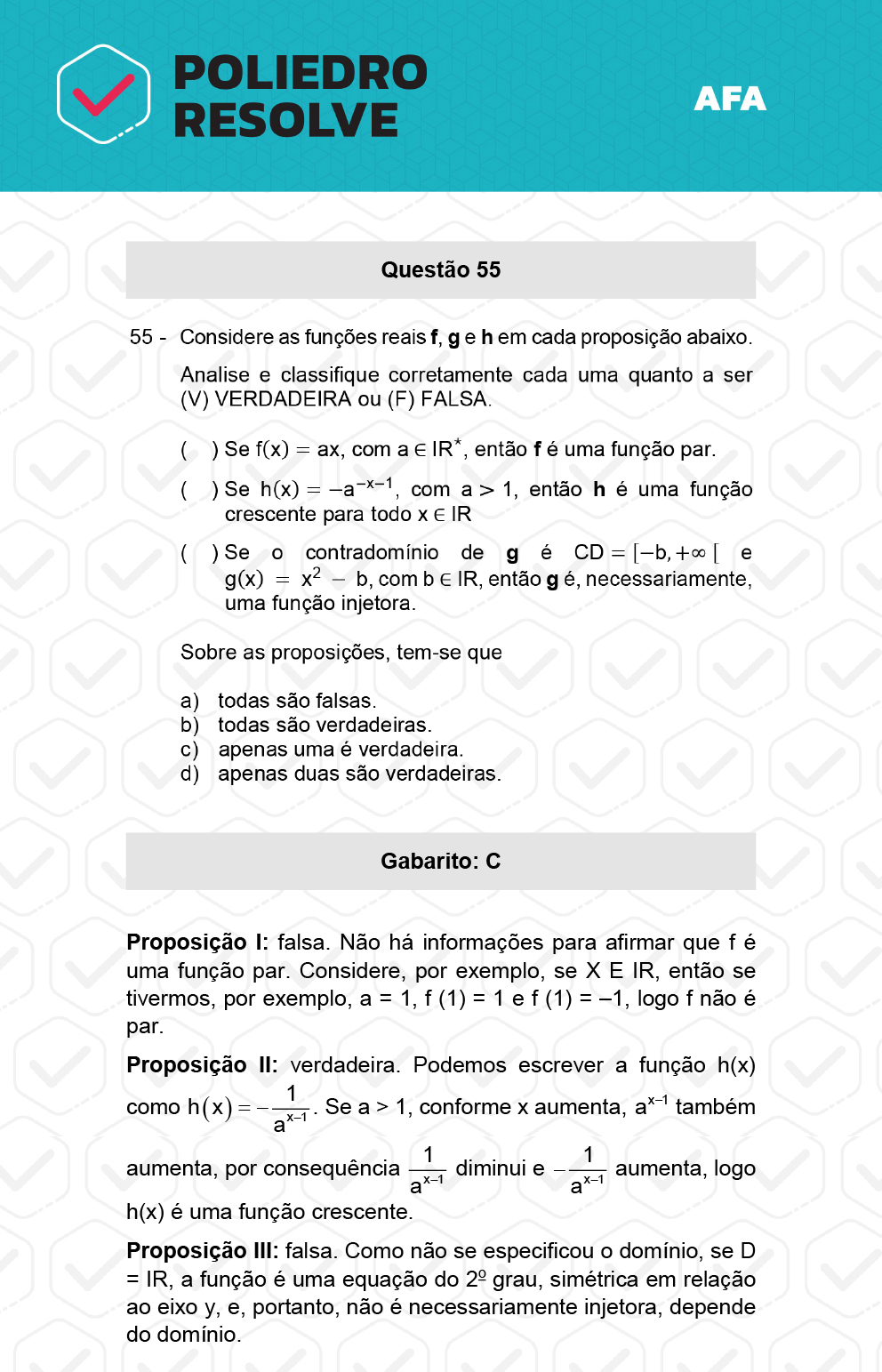 Questão 55 - Prova Tipo A - AFA 2023