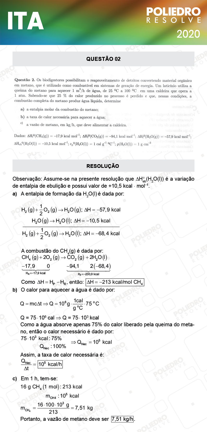 Dissertativa 2 - 2ª Fase - 1º Dia - Mat / Quí - ITA 2020