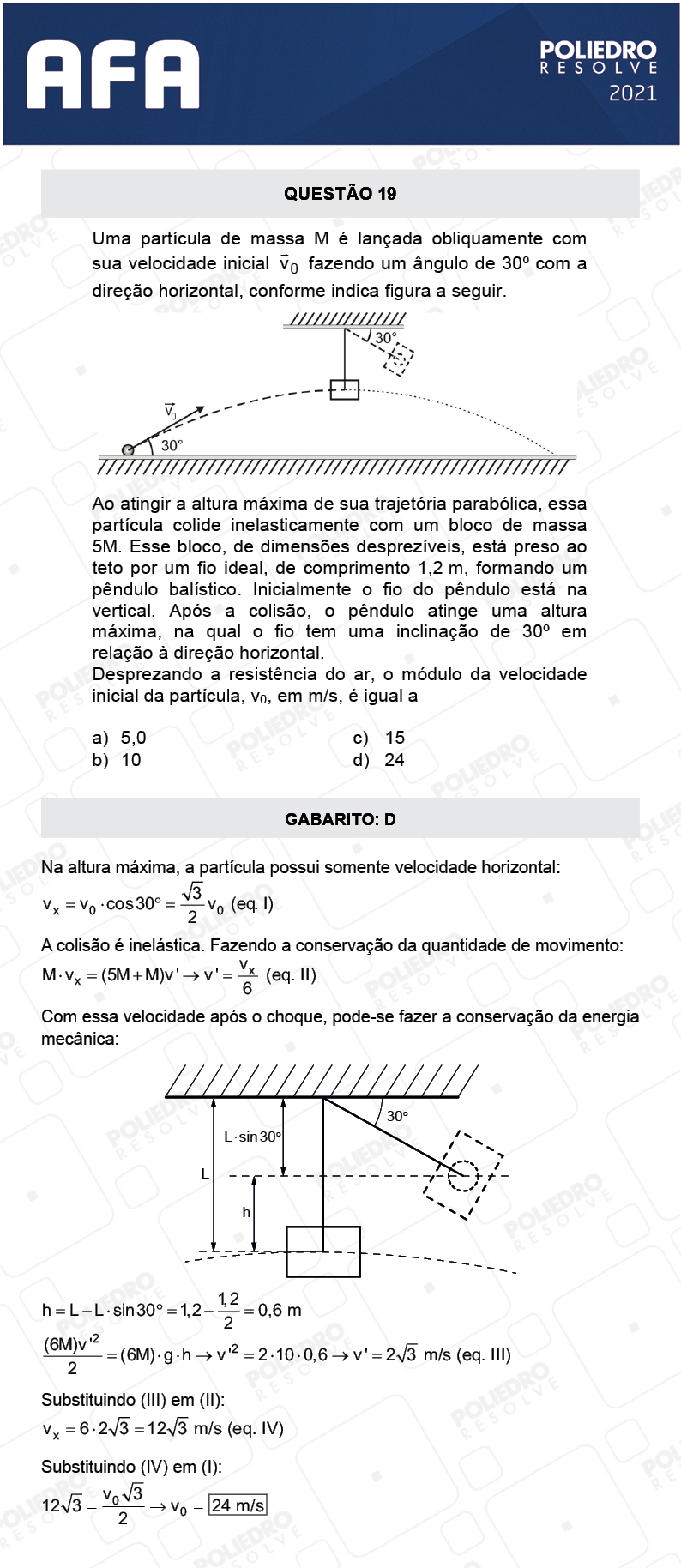 Questão 19 - Prova Tipo A - AFA 2021