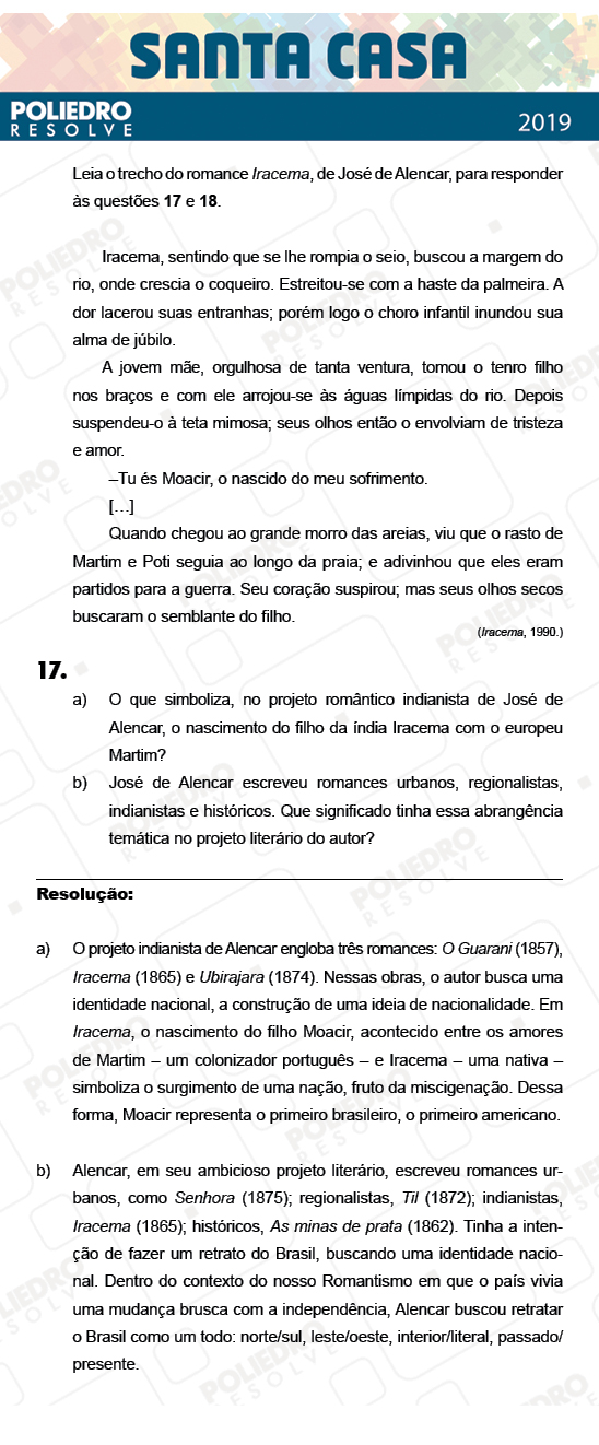 Dissertativa 17 - 1º Dia - Dissertativas - Santa Casa 2019