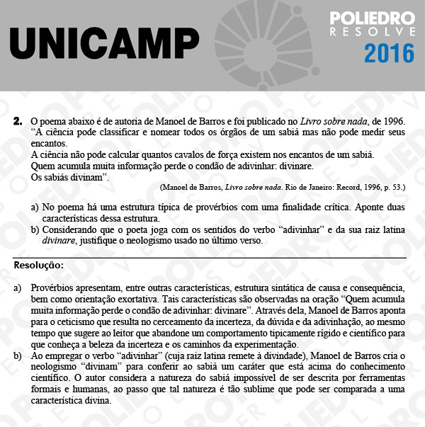 Dissertativa 2 - 2ª Fase 1º Dia - Unicamp 2016