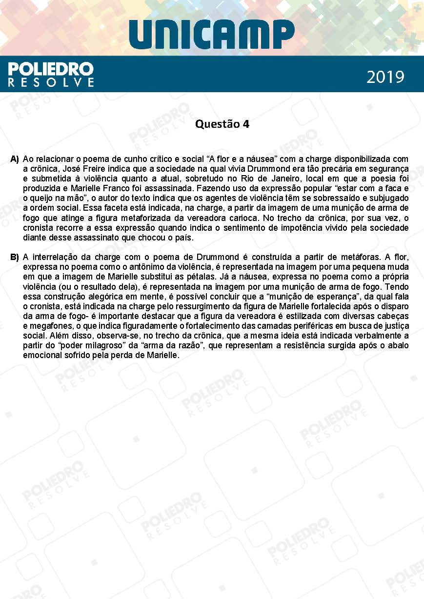 Dissertativa 4 - 2ª Fase - 1º Dia - Unicamp 2019