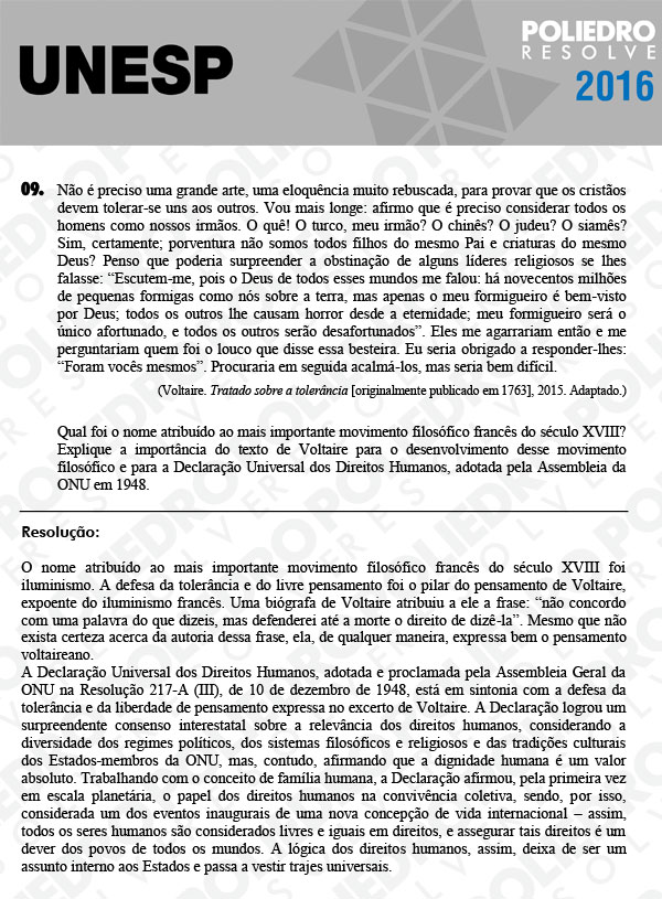 Dissertativa 9 - 2ª Fase - Unesp 2016