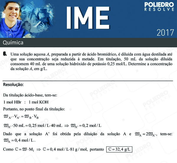 Dissertativa 6 - Química - IME 2017