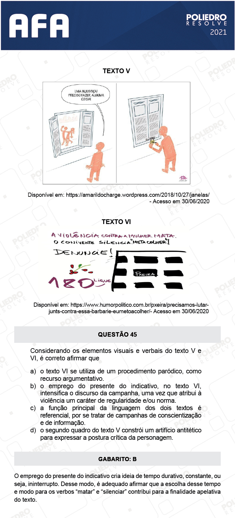 Questão 45 - Prova Tipo A - AFA 2021