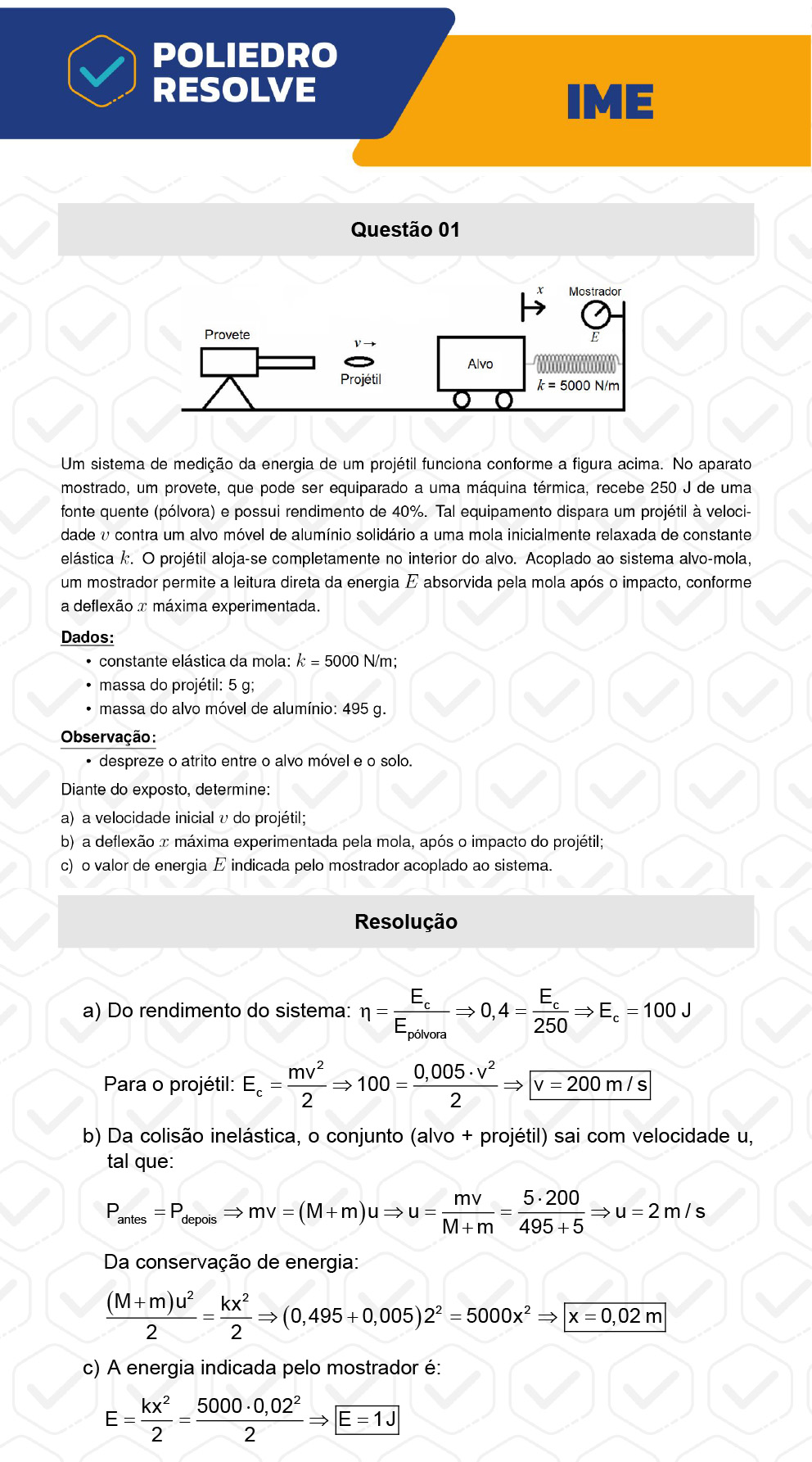 Dissertativa 1 - 2ª Fase - Física - IME 2023