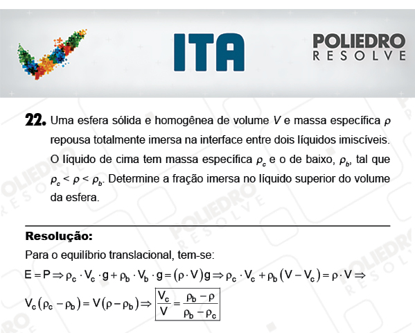 Dissertativa 22 - Física - ITA 2018