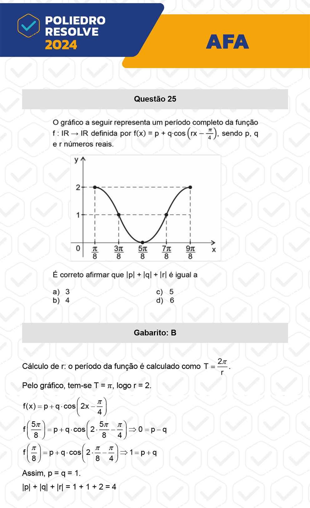 Questão 25 - Prova Tipo A - AFA 2024