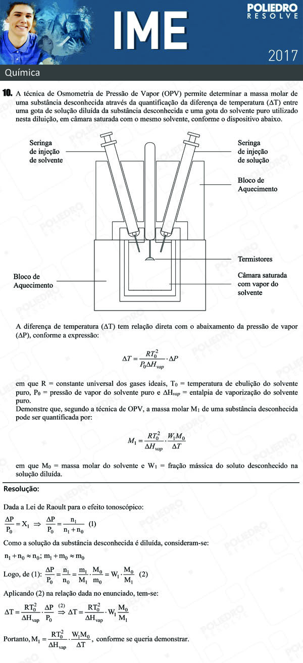 Dissertativa 10 - Química - IME 2017