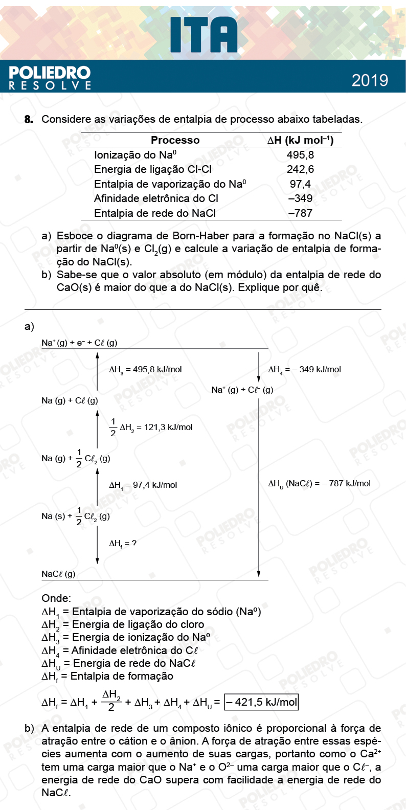 Dissertativa 8 - 2ª Fase - 1º Dia - MAT / QUI - ITA 2019