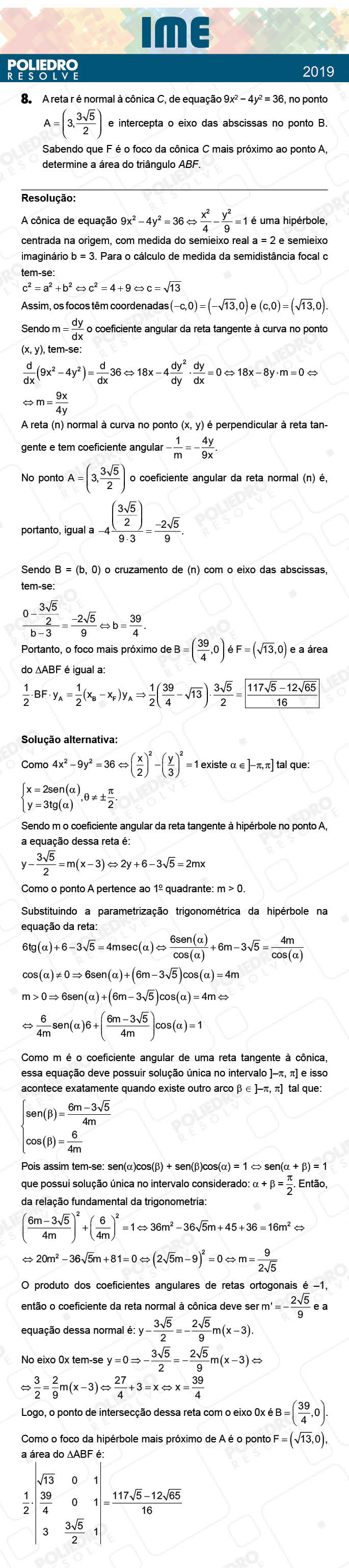 Dissertativa 8 - 2ª Fase - Matemática - IME 2019