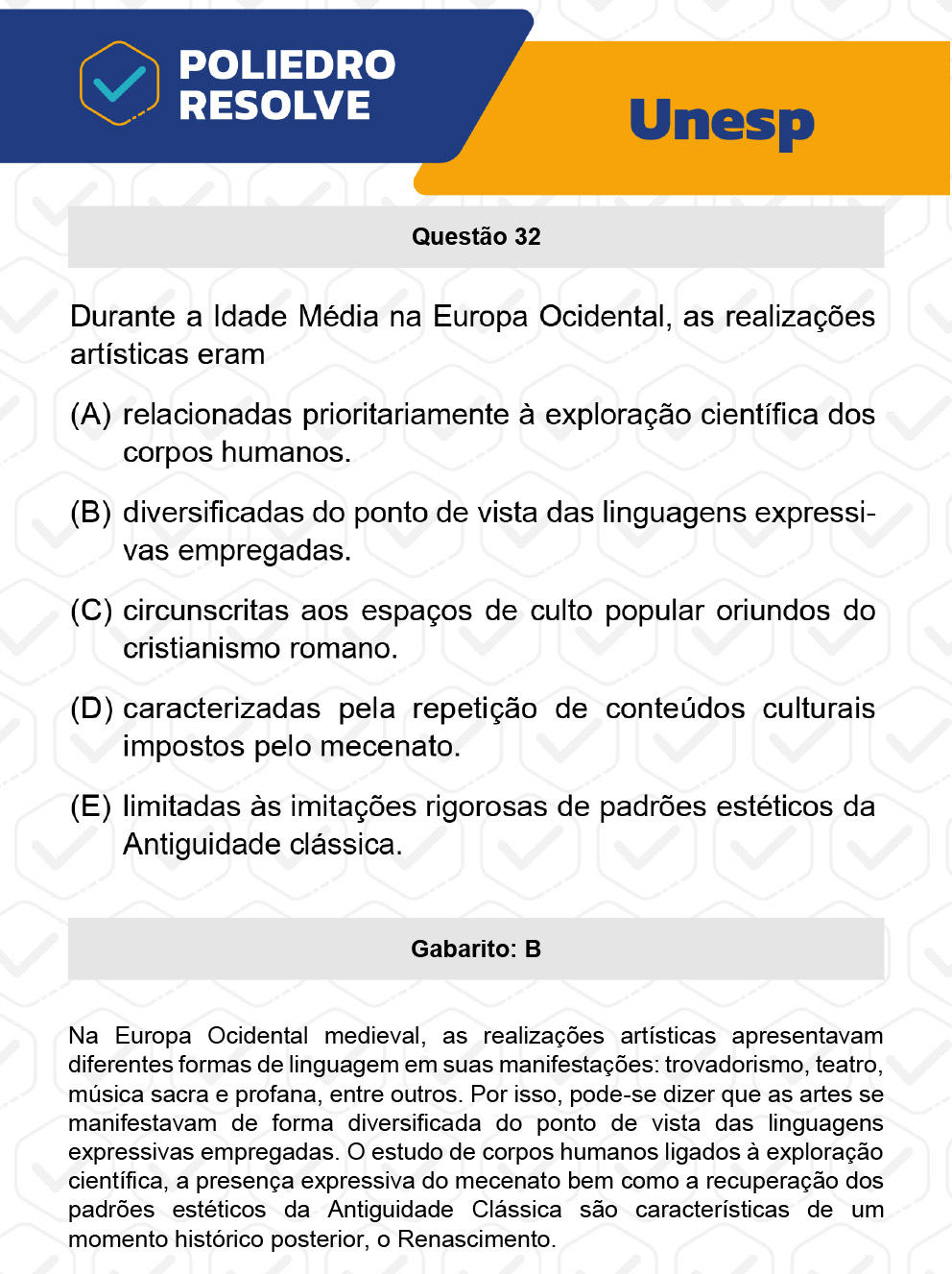 Questão 32 - 1ª Fase - UNESP 2023