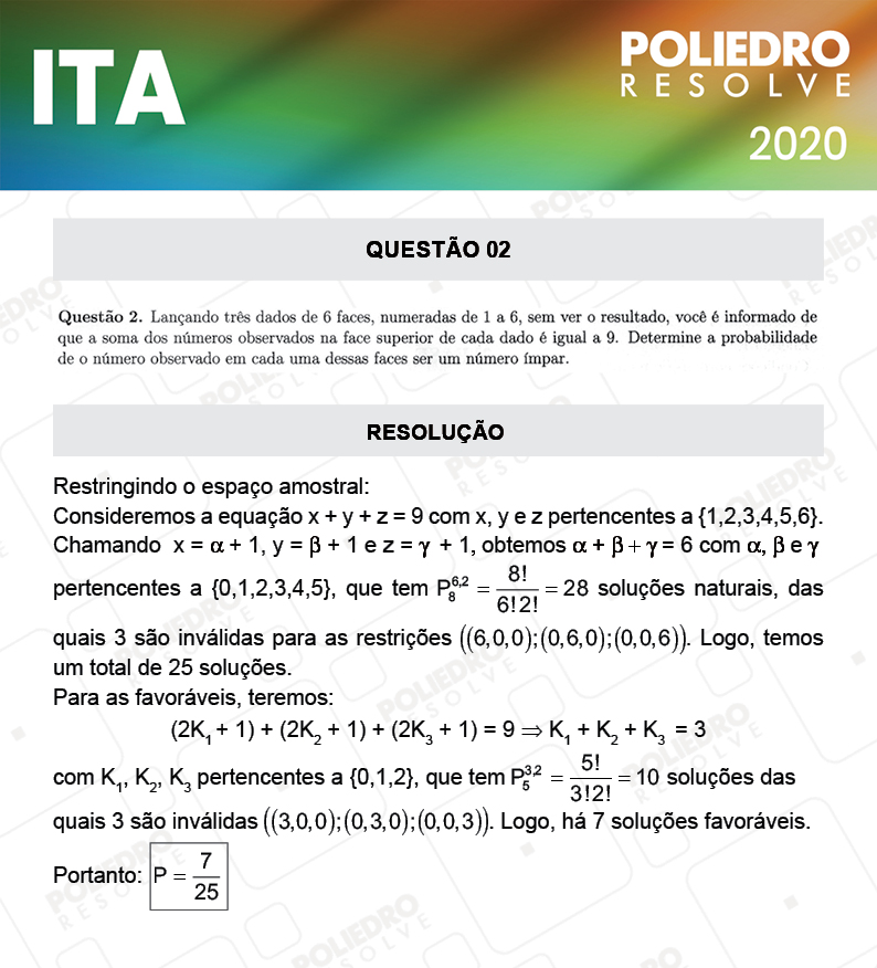 Dissertativa 2 - 2ª Fase - 1º Dia - Mat / Quí - ITA 2020