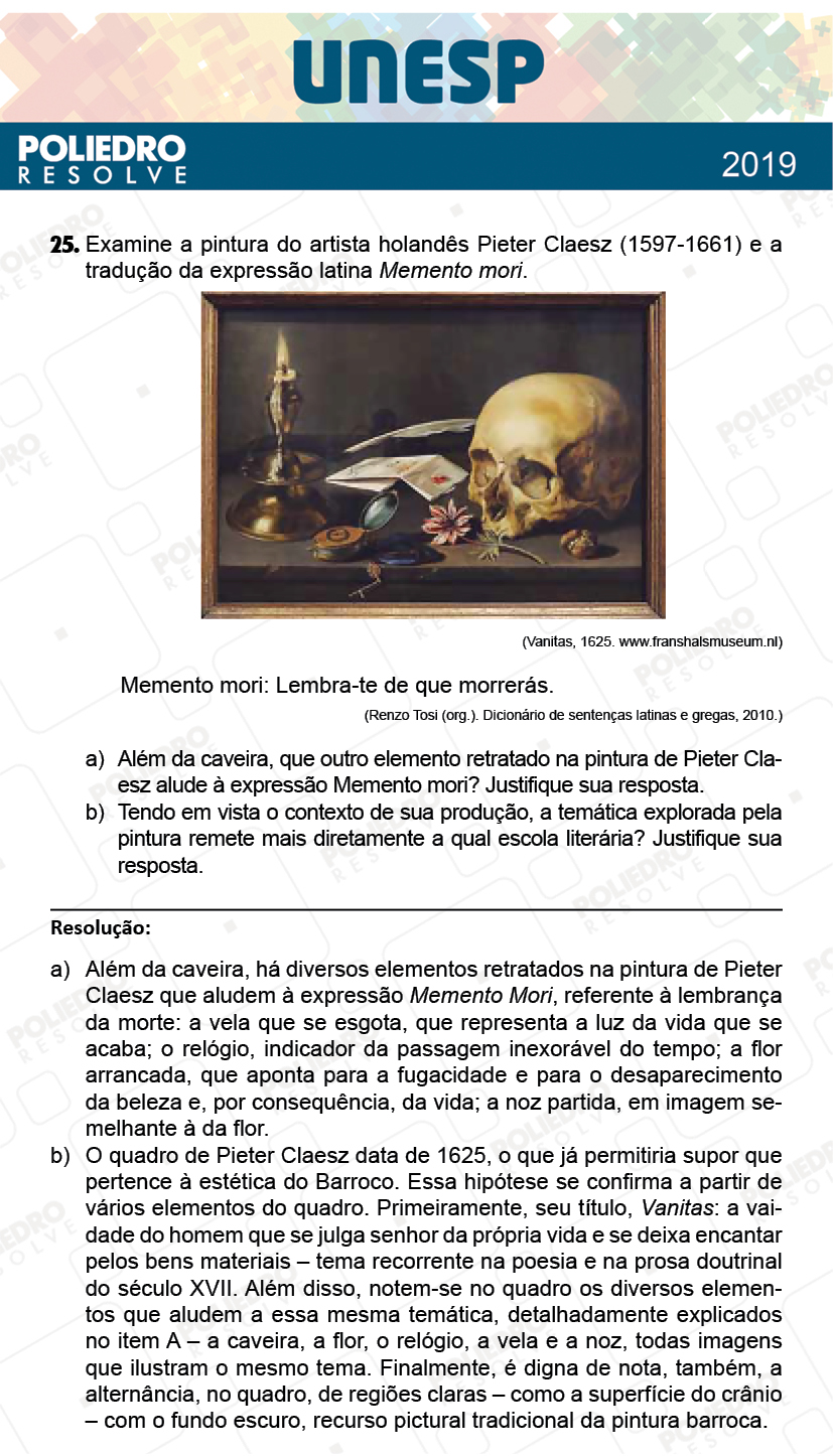 Dissertativa 25 - 2ª Fase - 2º Dia - Unesp 2019