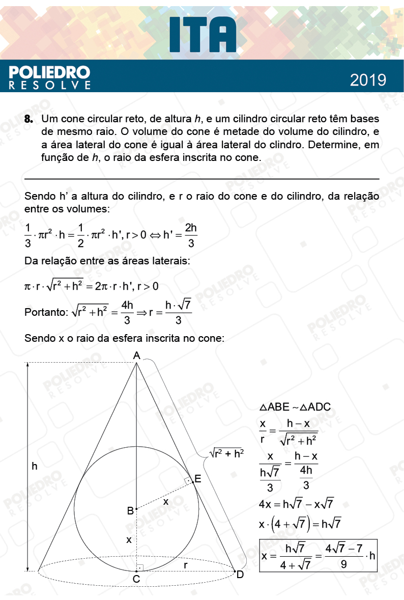 Dissertativa 8 - 2ª Fase - 1º Dia - MAT / QUI - ITA 2019