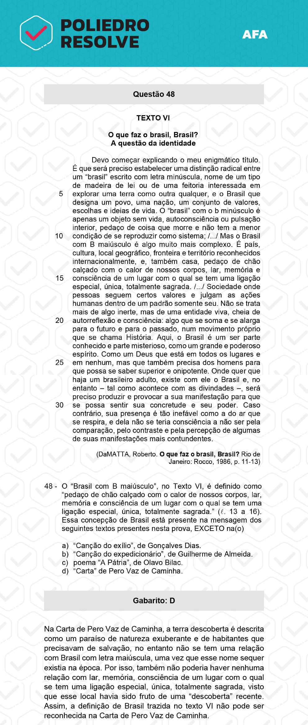 Questão 48 - Prova Tipo A - AFA 2023