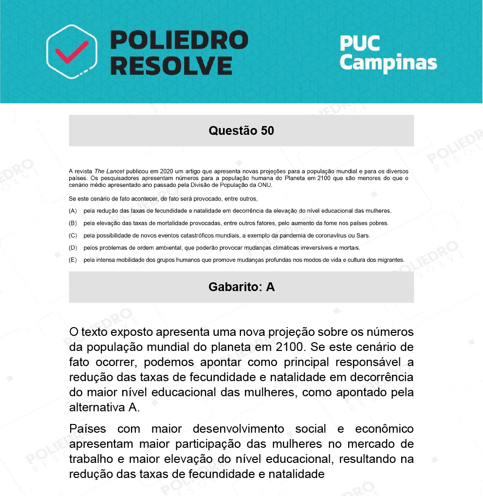 Questão 50 - Direito - PUC-Campinas 2022