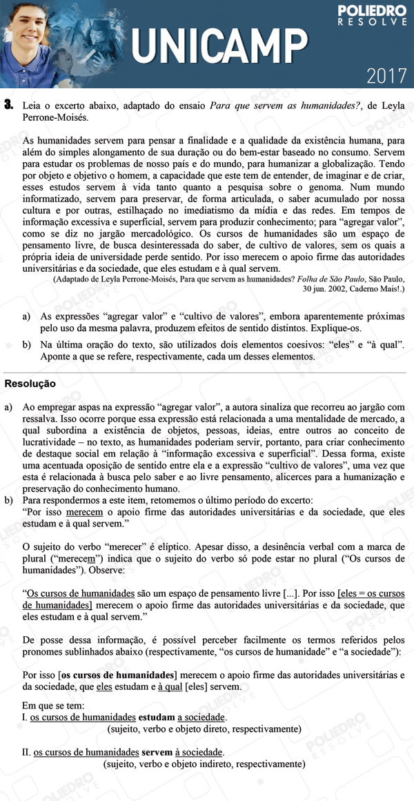 Dissertativa 3 - 2ª Fase 1º DIA - Unicamp 2017