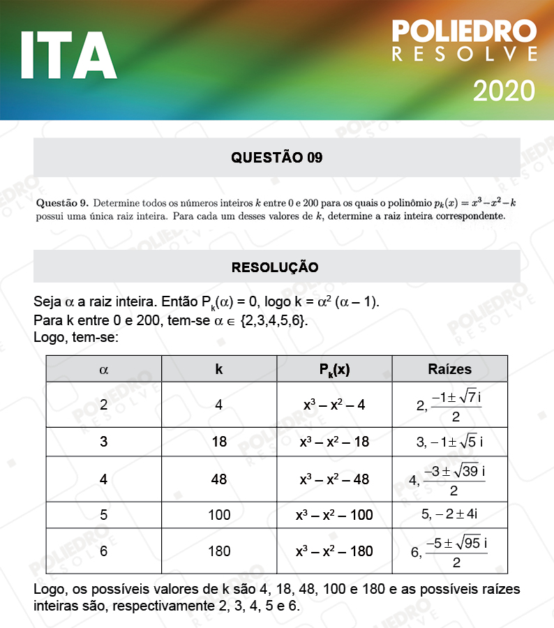 Dissertativa 9 - 2ª Fase - 1º Dia - Mat / Quí - ITA 2020