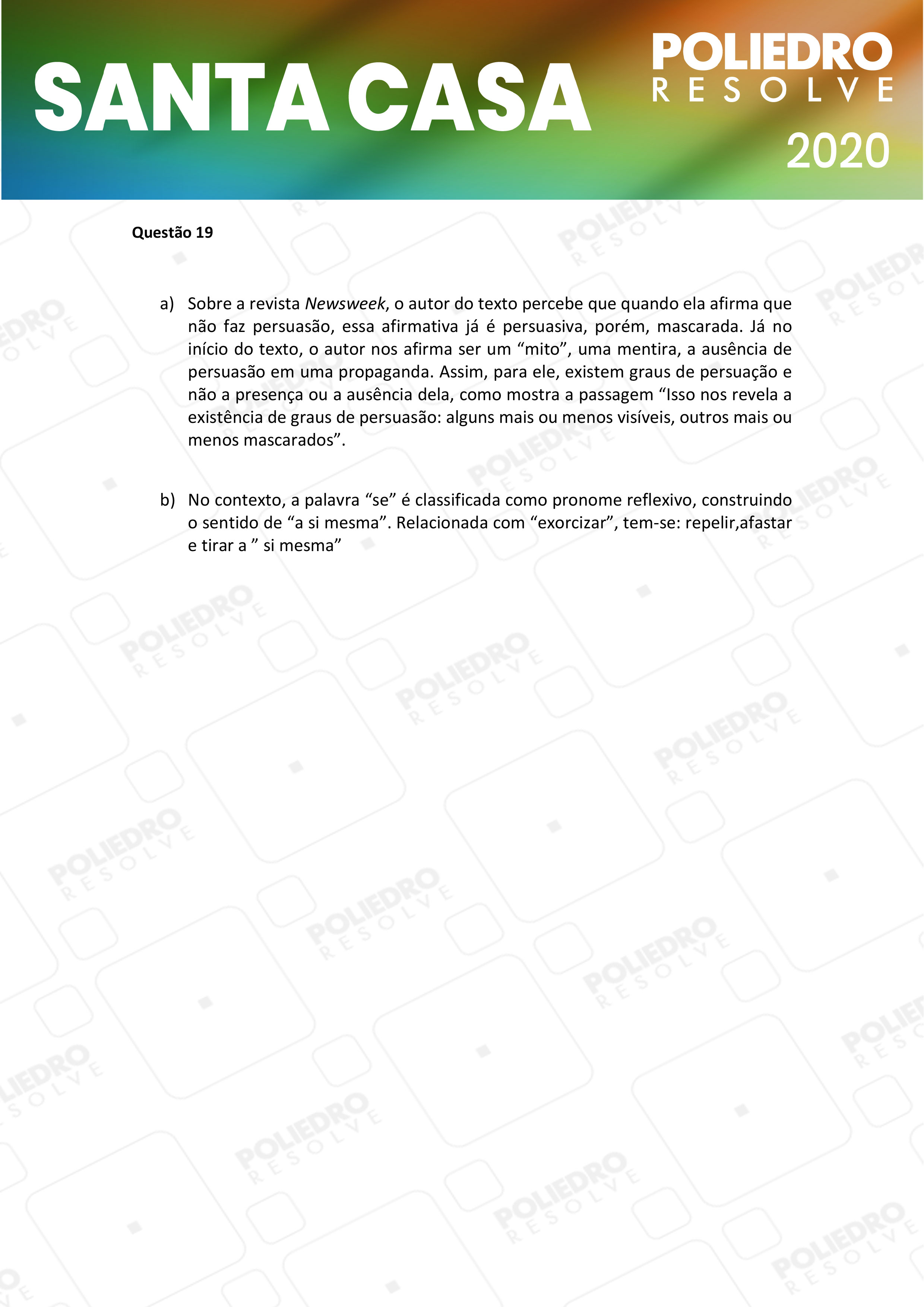 Dissertativa 19 - 1º Dia - Santa Casa 2020
