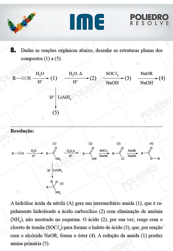 Dissertativa 8 - Química - IME 2018