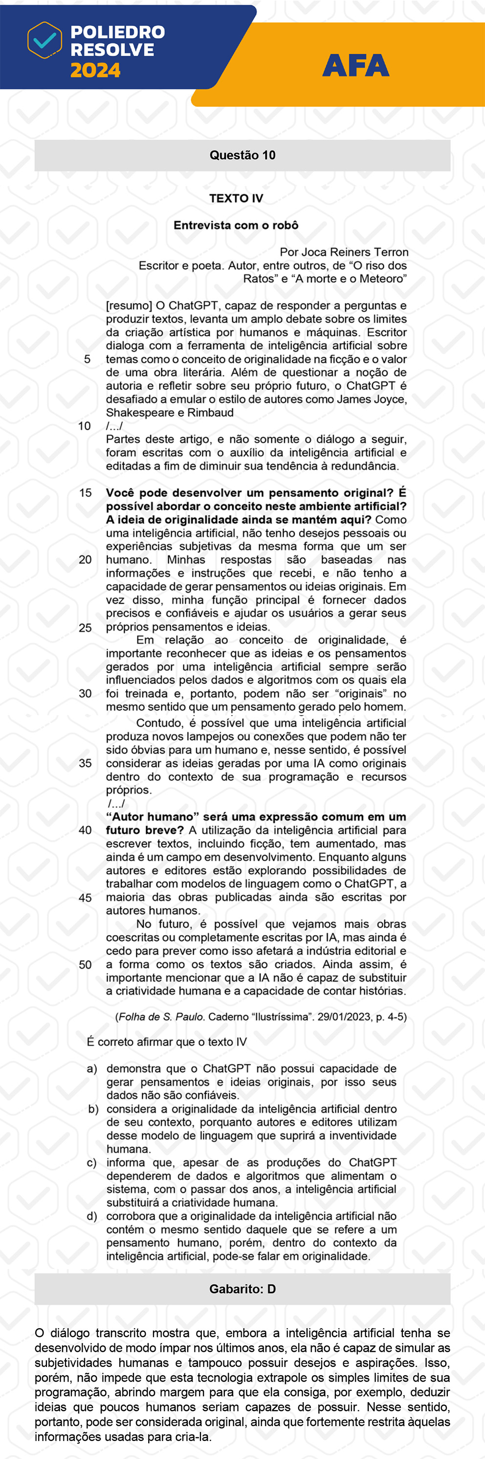 Questão 19 - Nova variação - AFA 2024