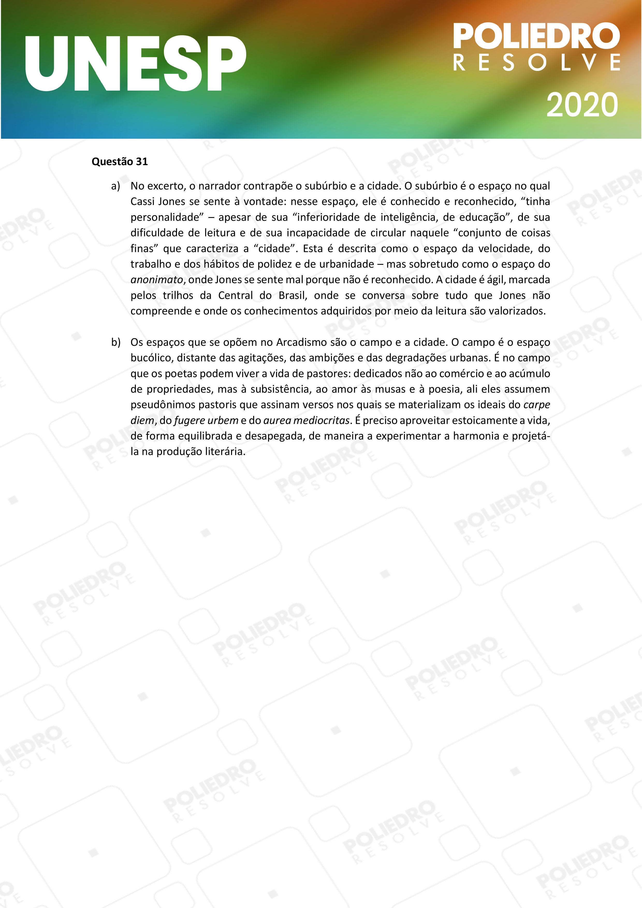 Dissertativa 31 - 2ª Fase - 2º Dia - Unesp 2020