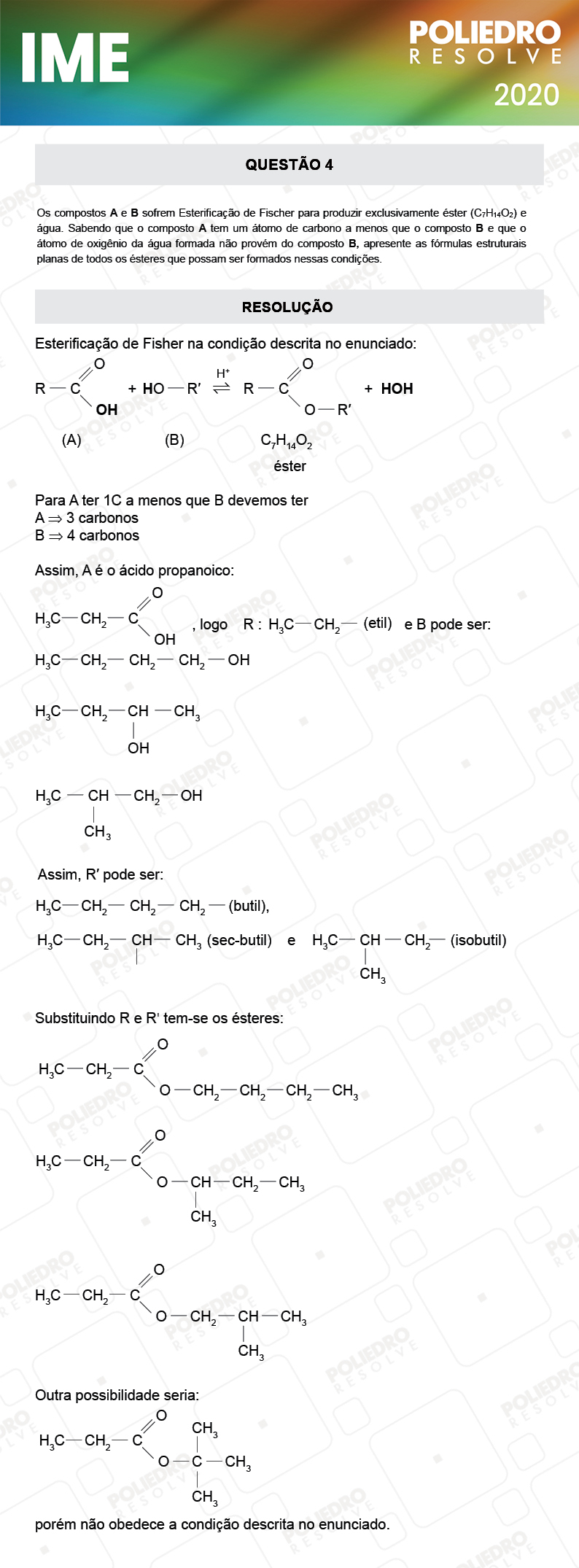 Dissertativa 4 - 2ª Fase - Química - IME 2020