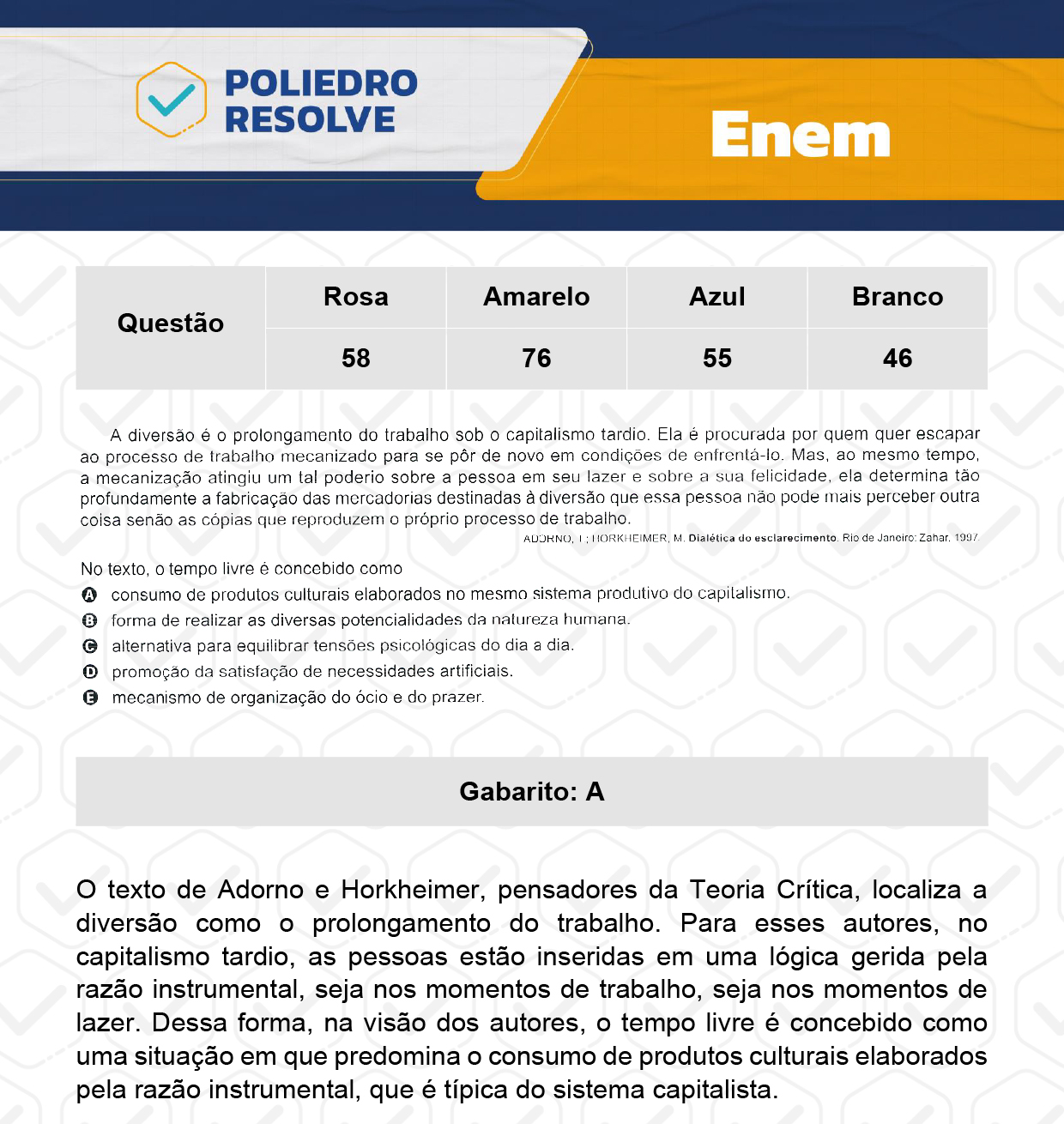 Questão 46 - 1º Dia - Prova Branca - ENEM 2023
