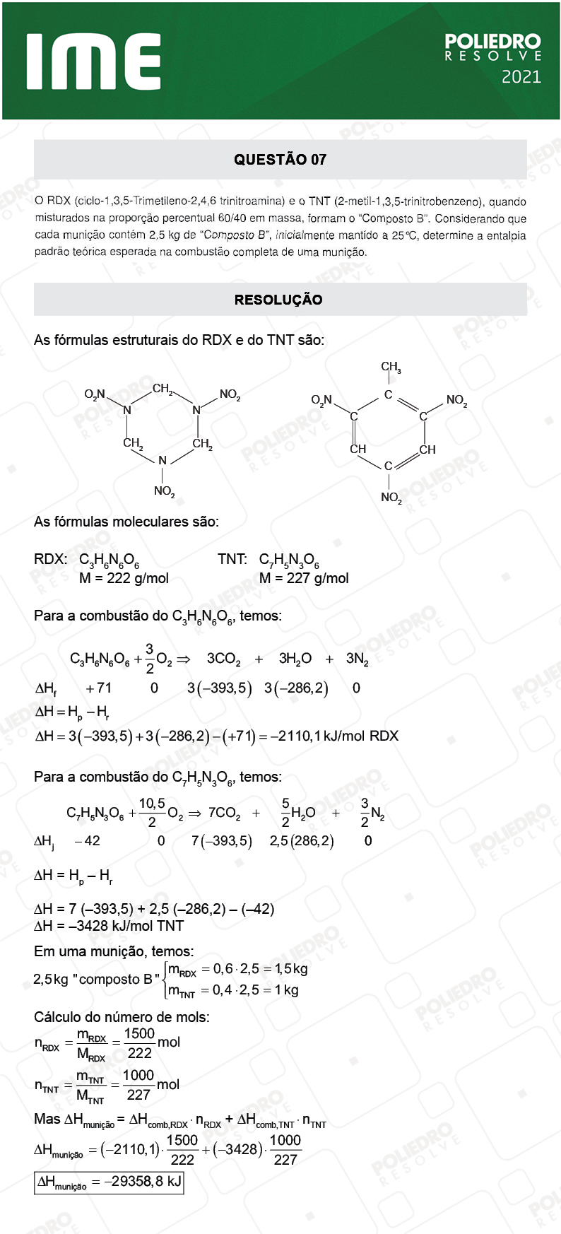 Dissertativa 7 - 2ª Fase - Química - IME 2021