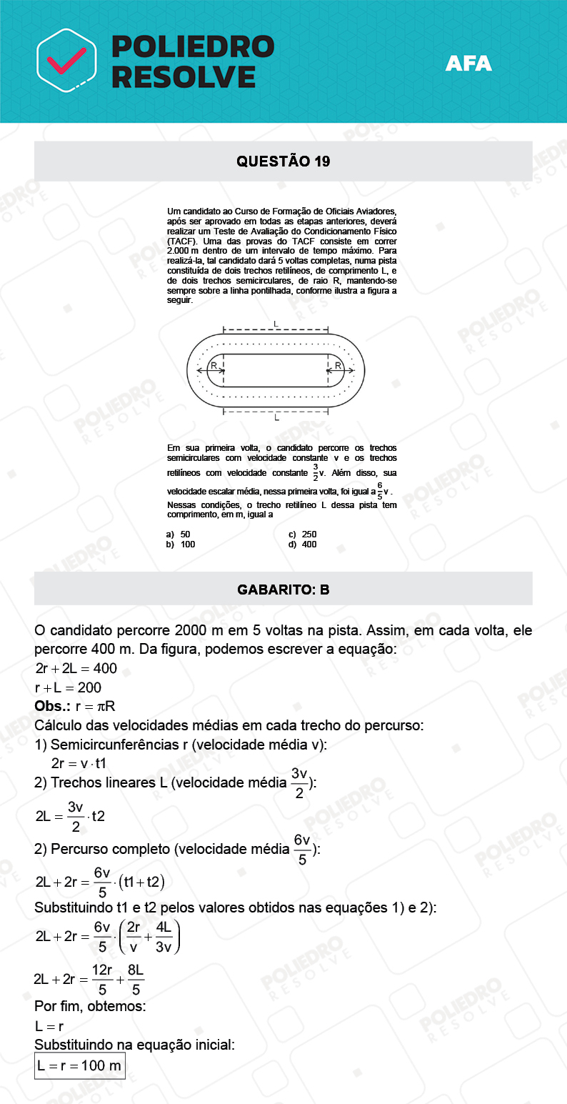 Questão 19 - Prova Tipo A - AFA 2022