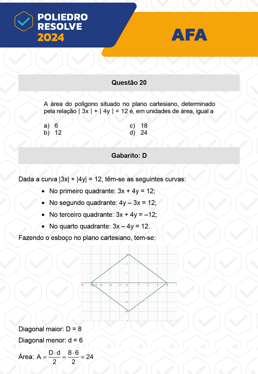 Questão 20 - Prova Tipo A - AFA 2024