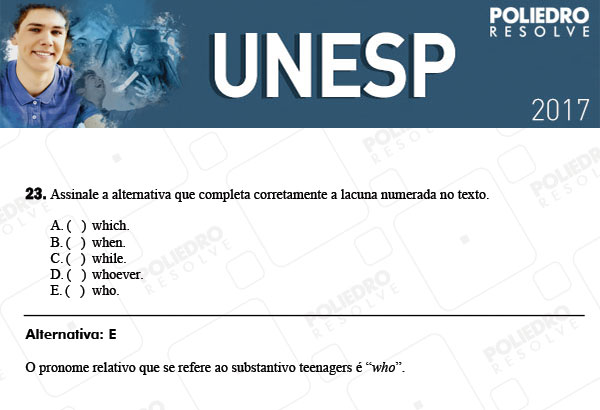 Questão 23 - 1ª Fase - UNESP 2017