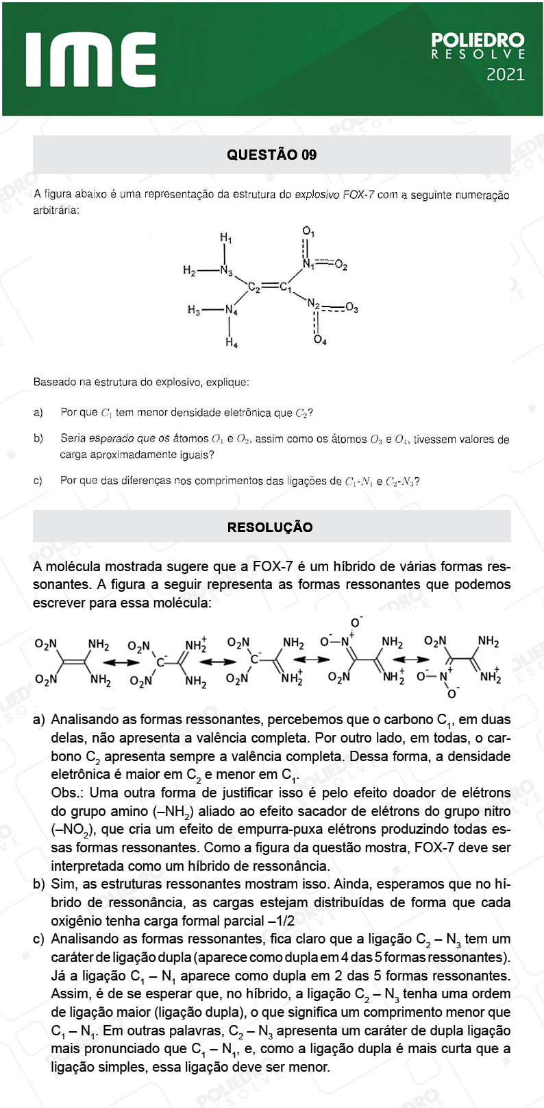 Dissertativa 9 - 2ª Fase - Química - IME 2021