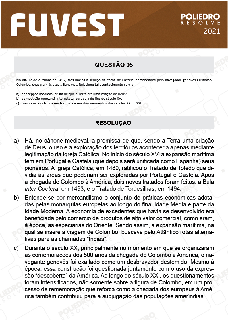 Dissertativa 5 - 2ª Fase - 2º Dia - Fuvest 2021