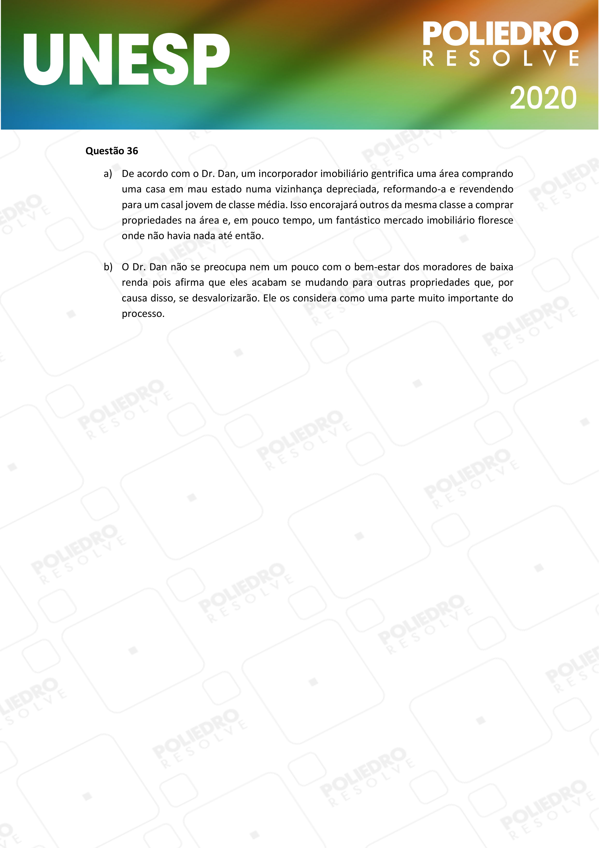 Dissertativa 36 - 2ª Fase - 2º Dia - Unesp 2020