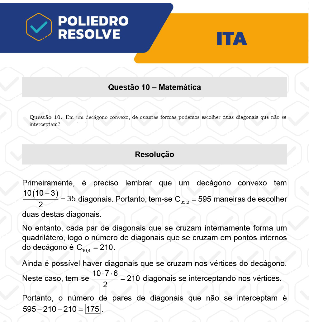 Dissertativa 10 - 2ª Fase - 1º Dia - ITA 2023