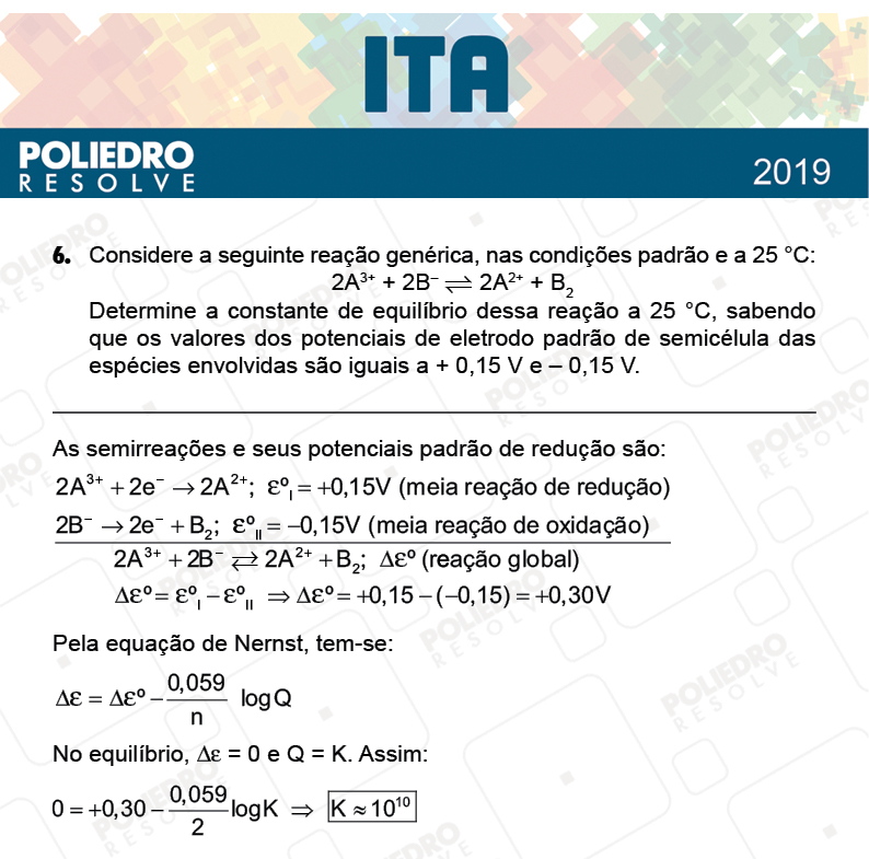 Dissertativa 6 - 2ª Fase - 1º Dia - MAT / QUI - ITA 2019
