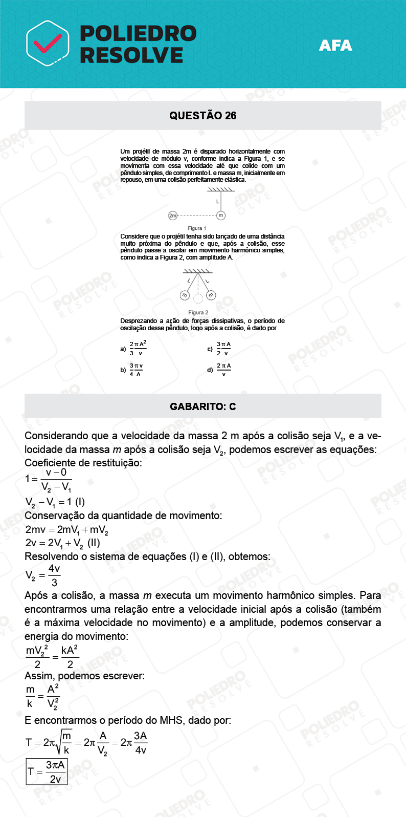 Questão 26 - Prova Tipo A - AFA 2022