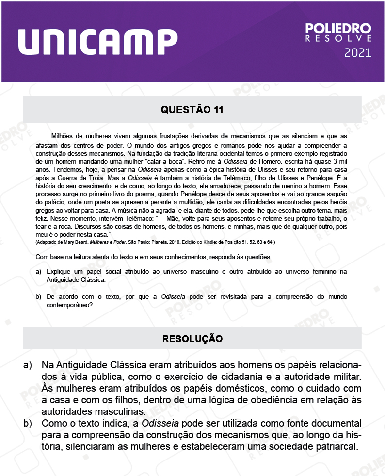 Dissertativa 11 - 2ª Fase - 2º Dia - Unicamp 2021