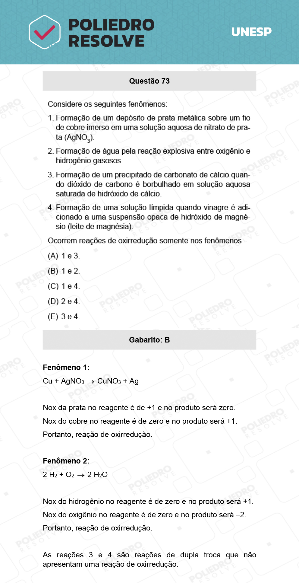 Questão 73 - 1ª Fase - Biológicas - UNESP 2022
