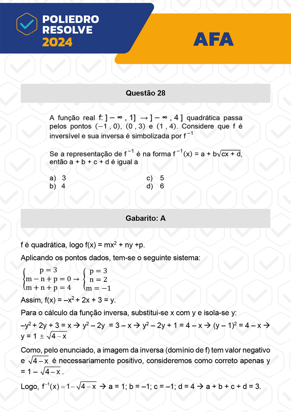 Questão 28 - Nova variação - AFA 2024
