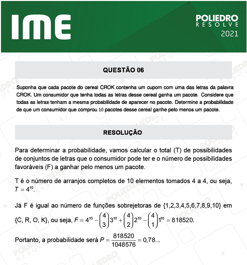 Dissertativa 6 - 2ª Fase - Matemática - IME 2021