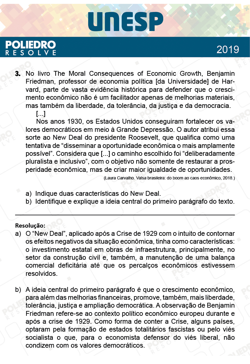 Dissertativa 3 - 2ª Fase - 1º Dia - Unesp 2019