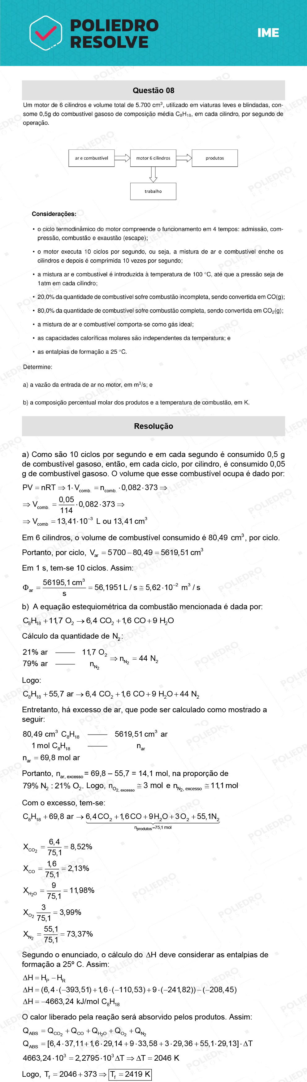 Dissertativa 8 - 2ª Fase - Química - IME 2022