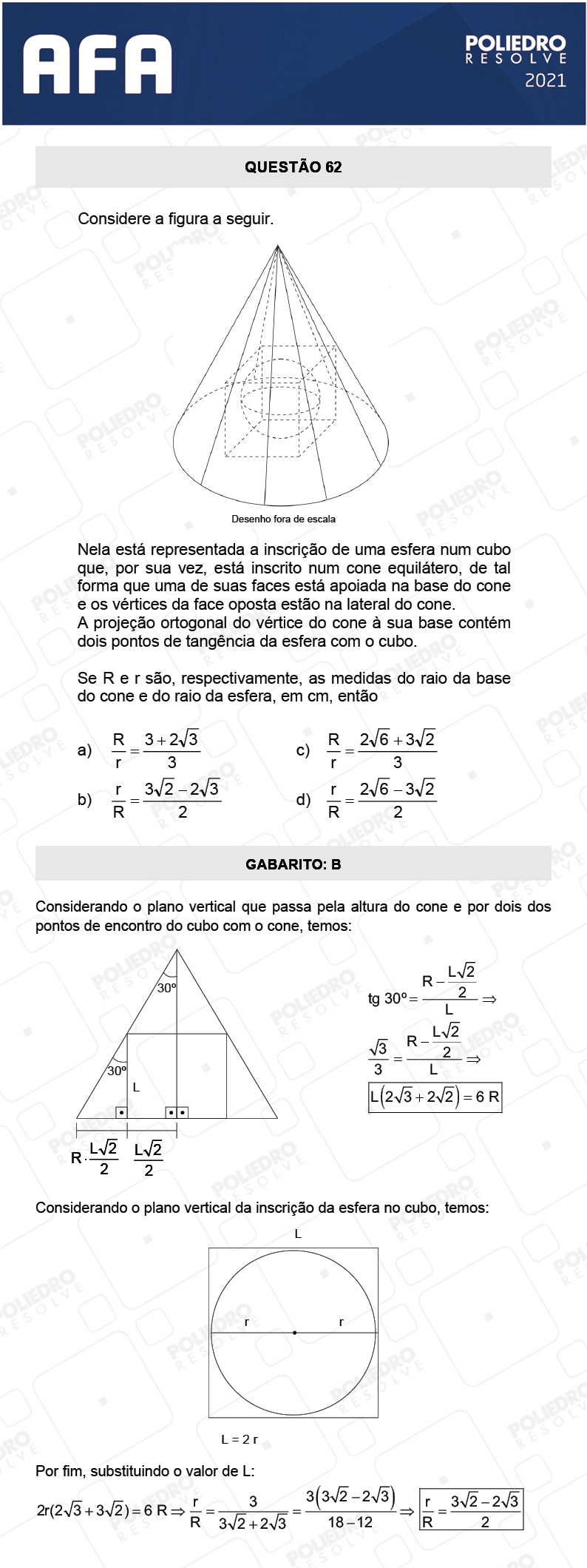 Questão 62 - Prova Tipo A - AFA 2021